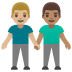 👨🏼‍🤝‍👨🏽 men holding hands: medium-light skin tone, medium skin tone display on Google